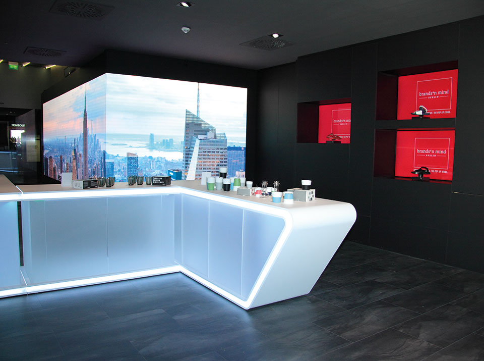 brandsn mind LED Wand, Theke und Bildschirme Business-to-Business